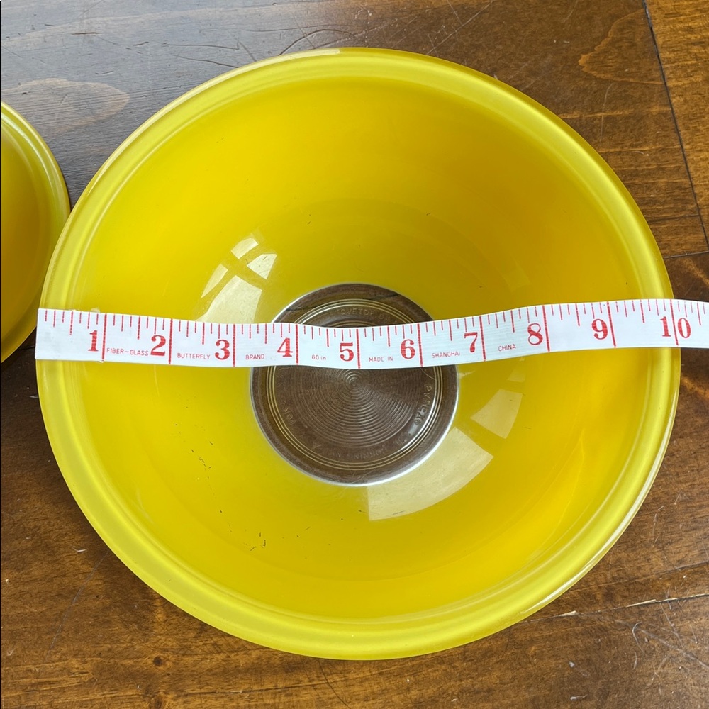 3- Pyrex Vintage Mixing Bowls Yellow Clear Bottoms - Picture 12 of 16